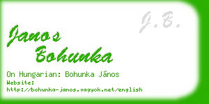 janos bohunka business card